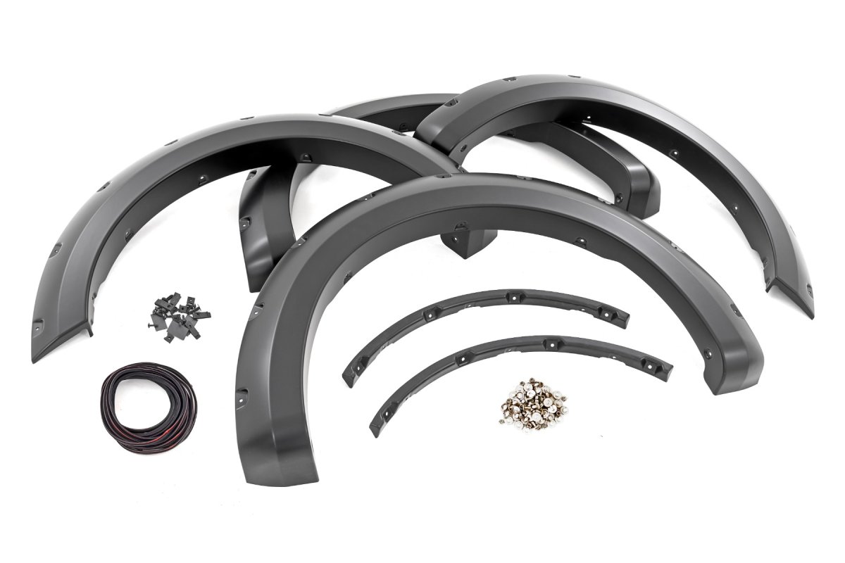 Ford F-150 Fender Flares - Rough Country - Pocket - Agate Black - '21-'23